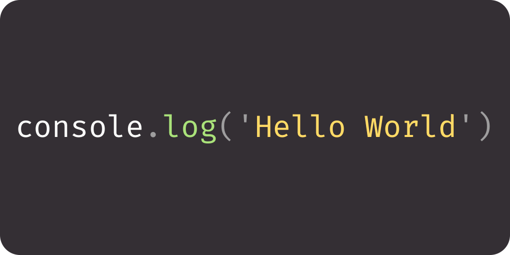 Classic hello world in JavaScript